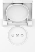 Donel S08 Белый глянцевый Накладка Розетки б/з со шторками с крышкой IP44