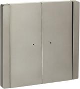 IEK Fortepiano Сталь Выключатель 2-клавишный с подсветкой