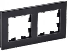 IEK Brite DECOR Черный глянец стекло Рамка 2-ая