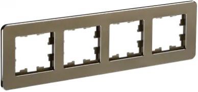 IEK Brite DECOR Латунь металл Рамка 4-ая скругл.угол