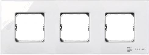 РамкаSimon 27 neos, 3 поста, цвет - белый, пластмасса