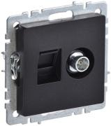 IEK Brite Base Черный Розетка TV+RJ45 кат.5E