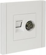 IEK Fortepiano Белый Розетка TV+RJ45 кат.5E