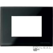 Рамка (итальянский стандарт)
Zenit,  3 модуля,   цвет - черное стекло,  стекло