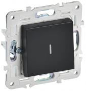 IEK Skandy Черный Выключатель 1-клавишный с подсветкой