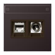 Jung LS 990 Алюминий темный Розетка TV+RJ45