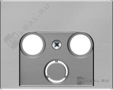 Накладка
K.5,  телевизионная (TV),  спутниковая (SAT),  радио (R),  двойная,  тройная,   цвет - нержавеющая сталь