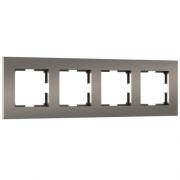 Рамка
Slab,  4 поста,   цвет - бронза матовый,  пластмасса