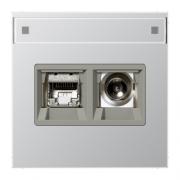 Jung LS 990 Алюминий Розетка TV+RJ45