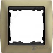 РамкаSimon 82, 1 пост, цвет - шампань матовая, графит, металл