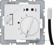 Терморегулятор 10А, НО-контакт, 230В
S.1,  B.3,  B.7,  поворотный,  датчик t° пола (внешний),  без таймера,   цвет - белый матовый