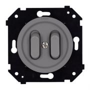 Bironi Шедель Бриз Титан матовый Выключатель 2-клавишный кнопочный с Н.О. контактом (скрытый монтаж)