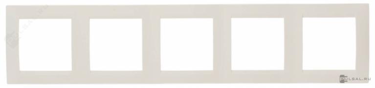 РамкаSimon 15, 5 постов, цвет - слоновая кость, пластмасса