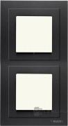 Рамка с крышкой 2+2 модуляZenit, 2 поста, цвет - антрацит, пластмасса