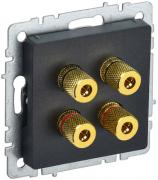 IEK Brite Base Черный Розетка акустическая 2 пары