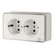 Розетка
Gallant,  без шторок,  с заземлением,  двойная,  винтовые клеммы,   цвет - слоновая кость