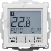 Терморегулятор 10А, НО-контакт, 230В
Q.1,  Q.3,  Q.7,  клавишный,  датчик t° воздуха (встроенный),  с возможностю подключения датчика t° пола,  с таймером,   цвет - белый бархат