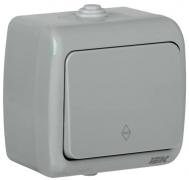 IEK Aquatic Серый Переключатель 1-клавишный для открытой установки IP54