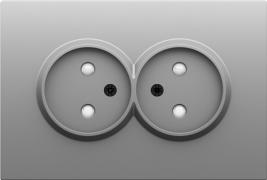 Donel S08 Серый Графит Накладка Розетки 2-ая б/з со шторками