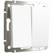 Выключатель
Alumax,  Split,  Slab,  Senso,  Baguette,  Acrylic,  Platinum,  Elite,  Snabb,  Stream,  Flock,  Stark,  Fiore,  Favorit,  Diamant,  Aluminium,  Antik,  Metallic,  двухклавишный,  без подсветки,   цвет - белый матовый