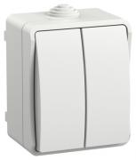 IEK ФОРС Белый Выключатель 2-клавишный