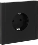 IEK Fortepiano Черный Розетка с/з со шторками, безвинтовые клеммы