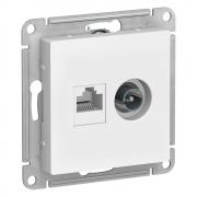 Atlas Design Белый Розетка TV + RJ45 кат. 5е UTP
