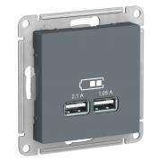 Atlas Design Грифель Розетка USB A+А, 5В/2,1 А, 2х5В/1,05 А