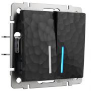 Выключатель
Hammer,  двухклавишный,  с подсветкой,   цвет - черный