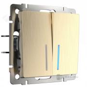 Переключатель
Alumax,  Split,  Slab,  Senso,  Baguette,  Acrylic,  Platinum,  Elite,  Snabb,  Stream,  Flock,  Stark,  Fiore,  Favorit,  Diamant,  Aluminium,  Antik,  Metallic,  двухклавишный,  с подсветкой,   цвет - шампань рифленый