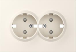 Donel A07 Матовый Кремовый Накладка Розетки 2-ая с/з со шторками