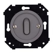 Bironi Шедель Бриз Титан матовый Выключатель 1-клавишный кнопочный с Н.О. контактом (скрытый монтаж)