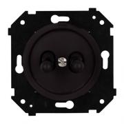 Bironi Шедель Бриз Тумблерный Коричневый матовый Выключатель 2-клавишный (скрытый монтаж)