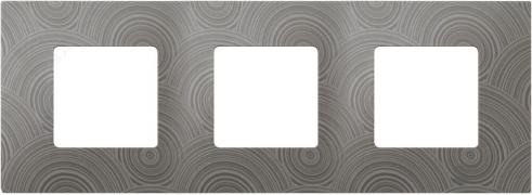 Рамка-декорSimon 27 play, 3 поста, цвет - серое солнце, пластмасса