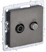 IEK Brite Base Темная Бронза Розетка TV+SAT (телевизионная-TV, спутниковая-SAT)