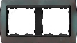 РамкаSimon 82, 2 поста, цвет - хамелеон, графит, металл