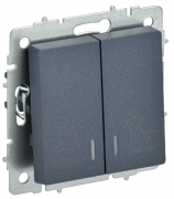 IEK Brite Base Маренго Выключатель 2-кл кнопочный  с Н.О для отелей DND/MUR "не беспокоить / уберите с индикацией