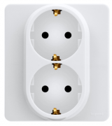 Legrand Inspiria Белый Розетка двойная с/з в сборе , винтовые клеммы