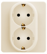 Legrand Inspiria Слоновая кость Розетка двойная с/з в сборе , винтовые клеммы