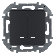 Legrand Inspiria Антрацит Выключатель 2-кл с подсветкой