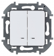 Legrand Inspiria Белый Выключатель 2-кл с подсветкой