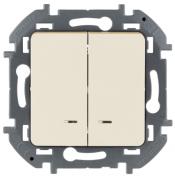 Legrand Inspiria Слоновая кость Выключатель 2-кл с подсветкой
