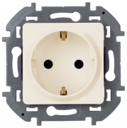 Legrand Inspiria Слоновая кость Розетка с/з со шторками, винтовые клеммы