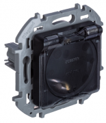 Legrand Inspiria Антрацит Розетка с/з со шторками с крышкой IP44, винтовые клеммы