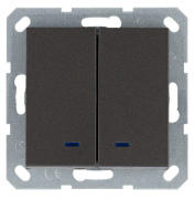 Jasmart G Мокко Выключатель 2-кл с подсветкой