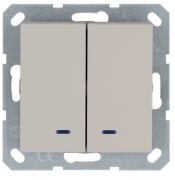 Jasmart G Тауп Выключатель 2-кл с подсветкой