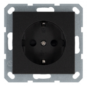 Jasmart G Антрацит Розетка с/з со шторками