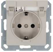 Jasmart G Тауп Розетка с/з со шторками с крышкой