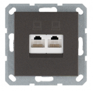 Jasmart G Мокко Розетка Компьютерная 2-ая RJ45 Cat.5e (UTP)