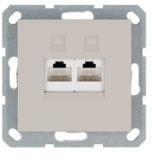 Jasmart G Тауп Розетка Компьютерная 2-ая RJ45 Cat.5e (UTP)